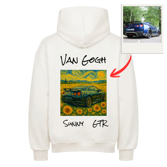 Van Gogh Sunflowers x Car Personalisiert - Backprint Hoodie