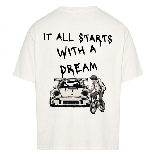 IT ALL STARTS WITH A DREAM - Backprint Premium T-Shirt
