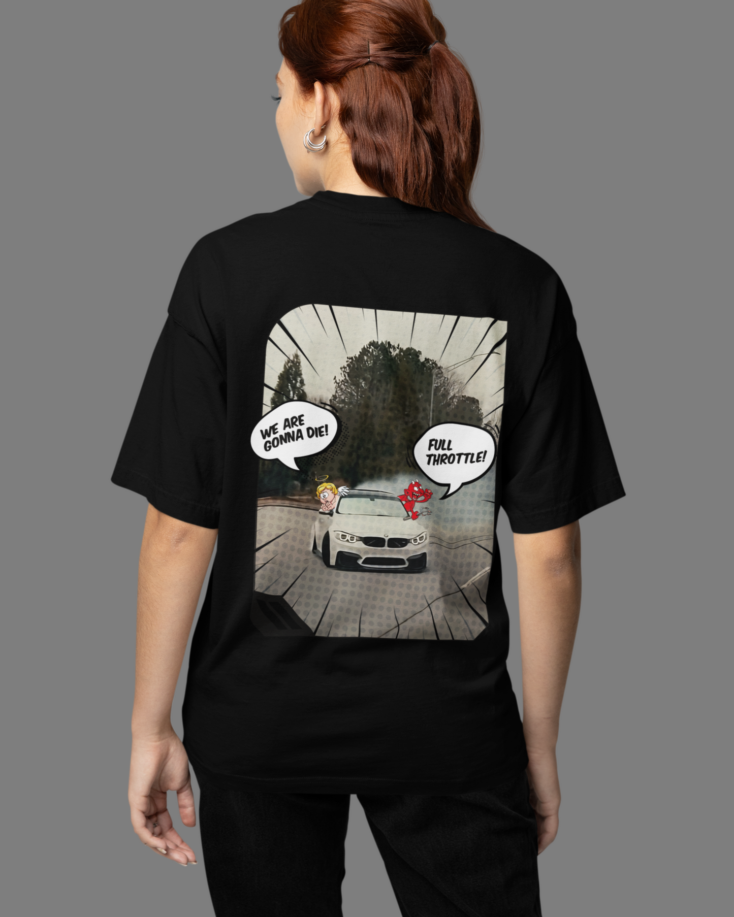 ANGEL DEVIL Backprint Oversized T-Shirt