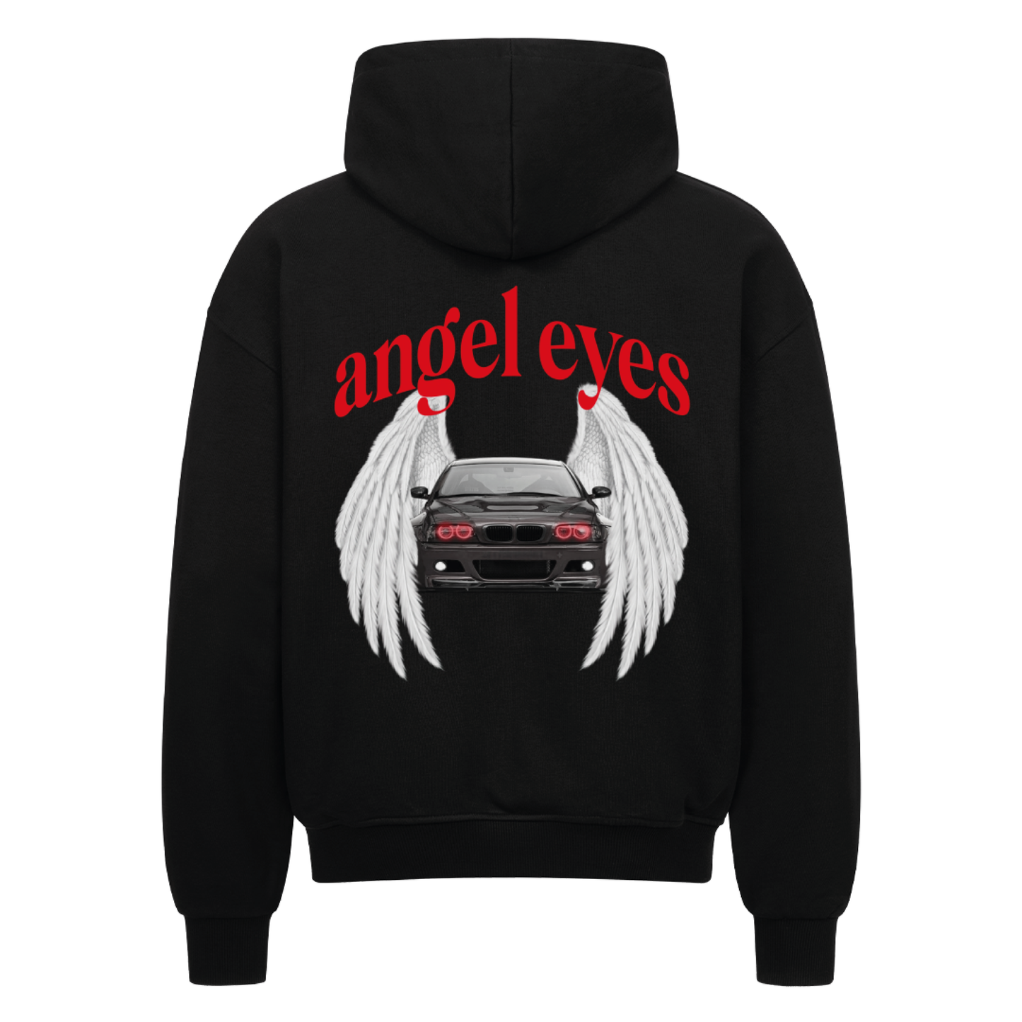 ANGEL EYES Backprint Oversized Zipper Hoodie