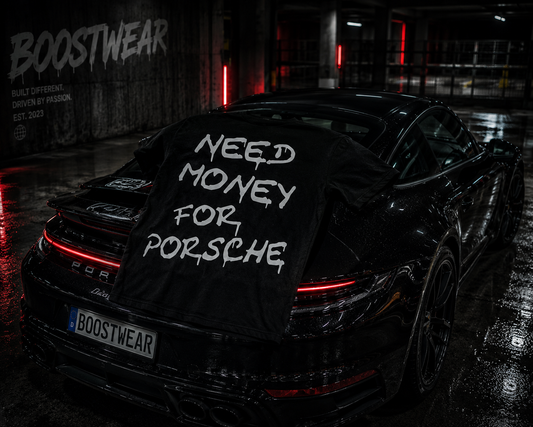 NEED MONEY FOR PORSCHE Backprint Premium T-Shirt