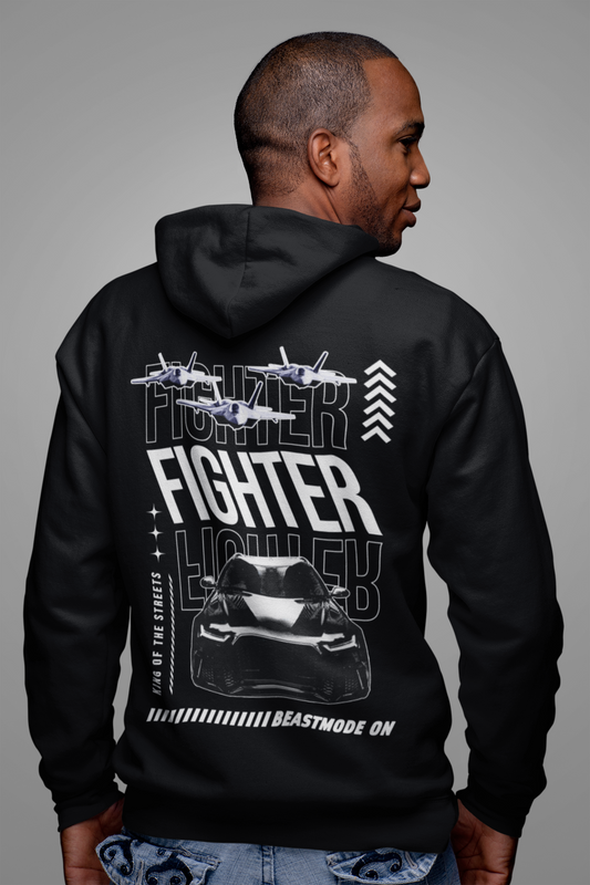 FIGHTER Backprint Oversized Hoodie