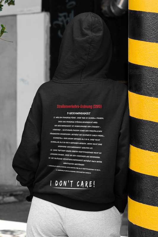 I DON´T CARE! Backprint Hoodie