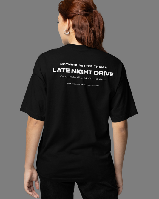 LATE NIGHT DRIVE Backprint Oversized T-Shirt