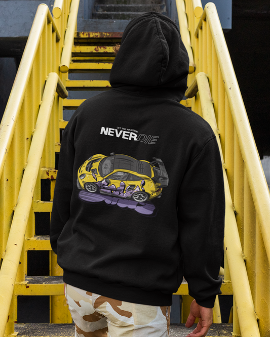 NEVER DIE Backprint Oversized Hoodie