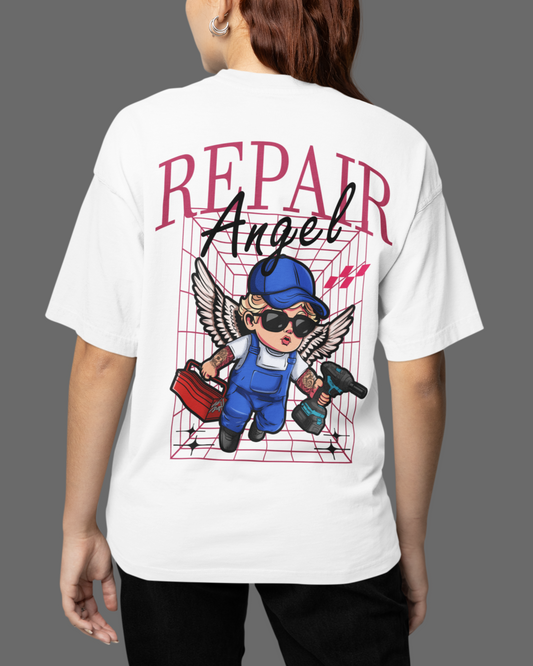 REPAIR ANGEL Backprint Oversized T-Shirt