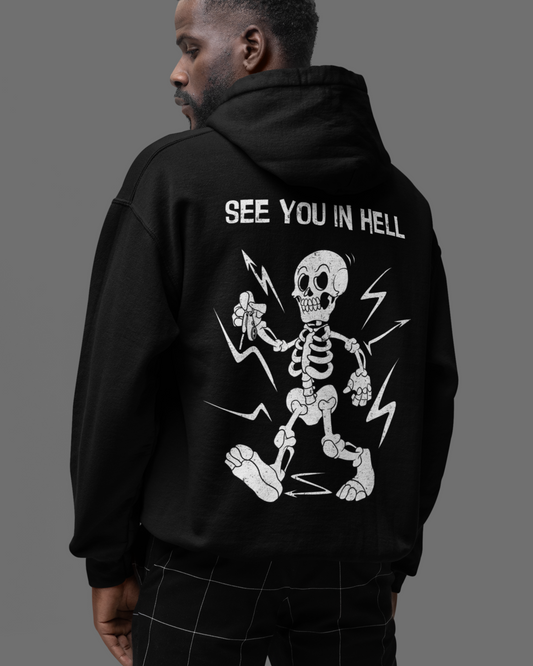 SEE YOU IN HELL Backprint Oversized Hoodie