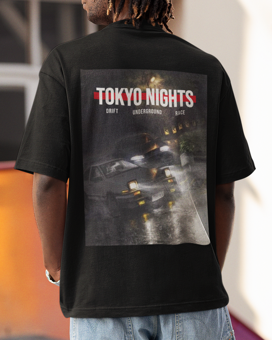 TOKYO NIGHTS Backprint Oversized T-Shirt