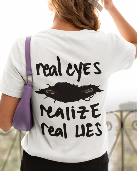 REAL EYES Backprint Oversized T-Shirt