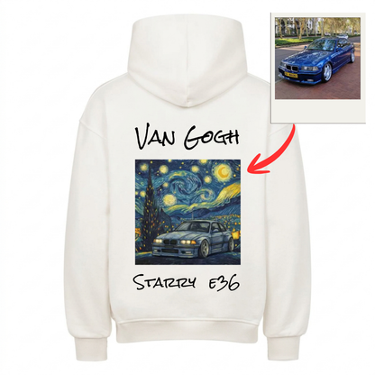 Van Gogh x Car Personalisiert - Backprint Hoodie