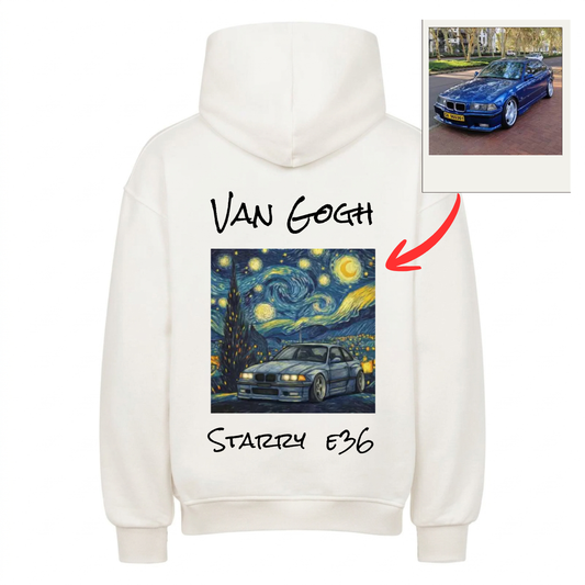 Van Gogh x Car Personalisiert - Backprint Hoodie