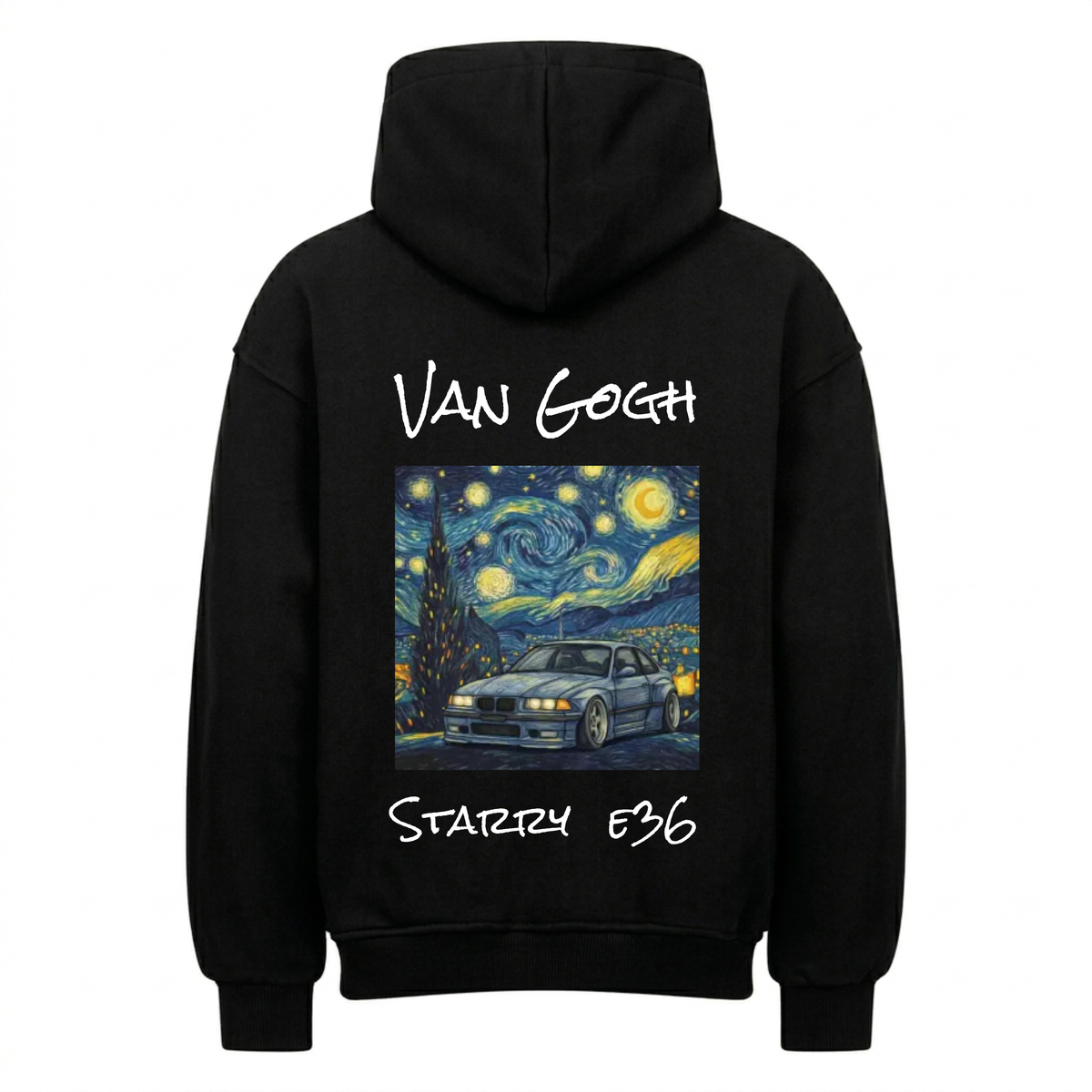 Van Gogh x Car Personalisiert - Backprint Hoodie