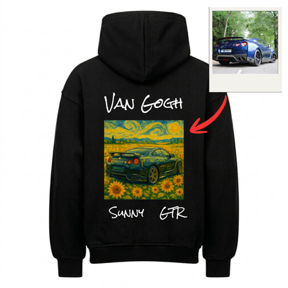 Van Gogh Sunflowers x Car Personalisiert - Backprint Hoodie