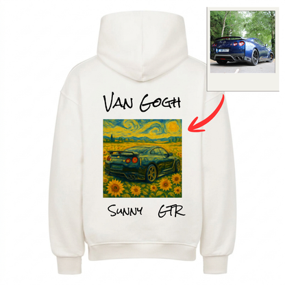 Van Gogh Sunflowers x Car Personalisiert - Backprint Hoodie
