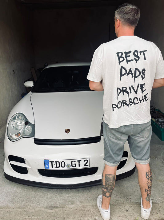 BEST DADS DRIVE PORSCHE Backprint Oversized T-Shirt