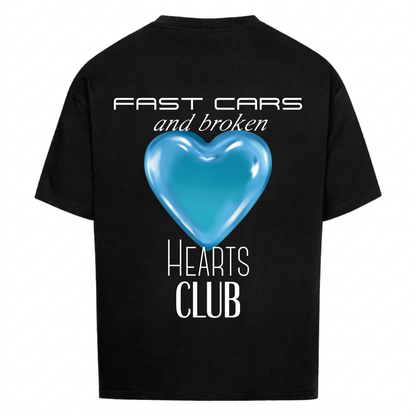 Fast Cars & Broken Hearts Club Blue Version - Backprint Premium T-Shirt