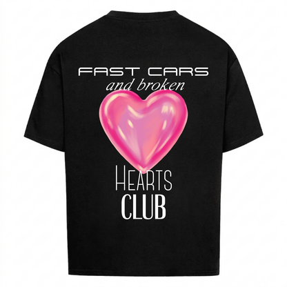 Fast Cars & Broken Hearts Club Pink Version - Backprint Premium T-Shirt