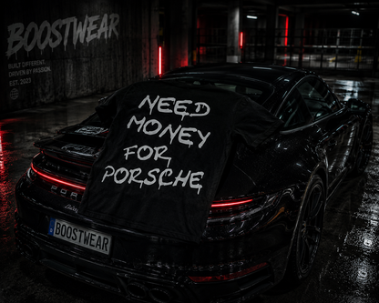 NEED MONEY FOR PORSCHE Backprint Premium T-Shirt