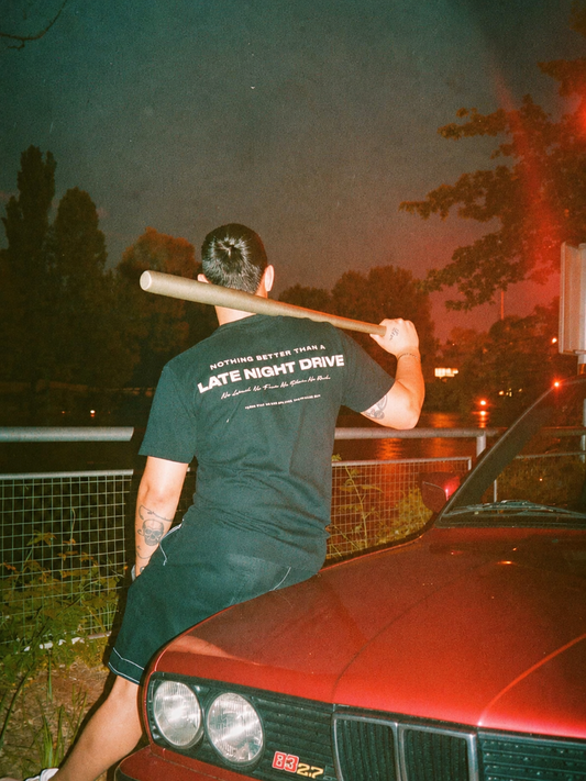 LATE NIGHT DRIVE Backprint Premium T-Shirt