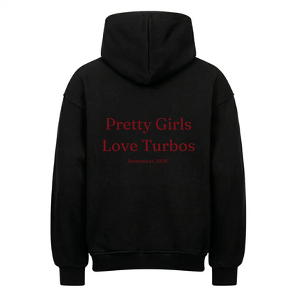 PRETTY GIRLS LOVE TURBOS Backprint Premium Hoodie