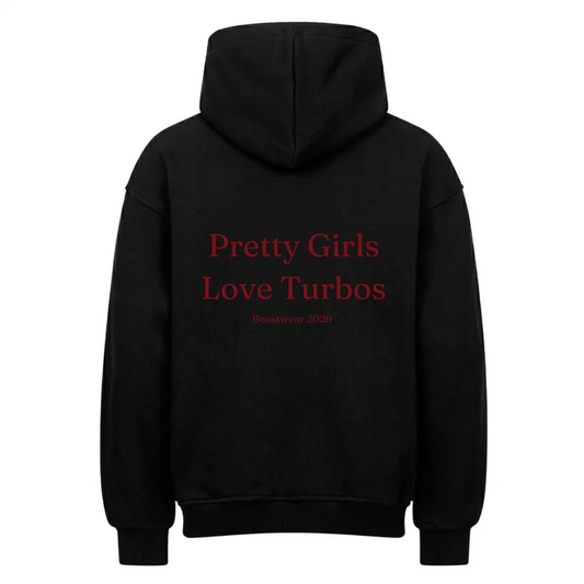 PRETTY GIRLS LOVE TURBOS Backprint Premium Hoodie