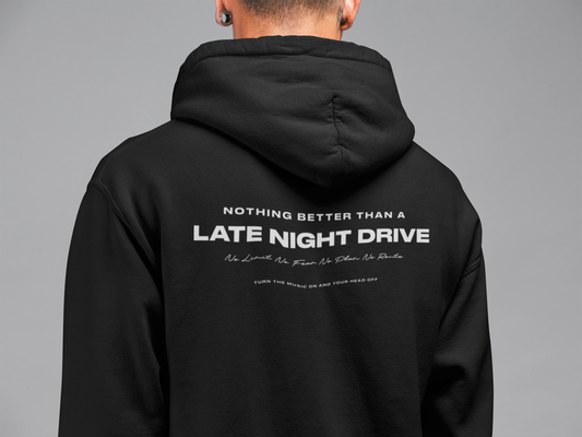 LATE NIGHT DRIVE Backprint Oversized Hoodie