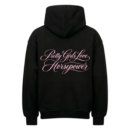 PRETTY GIRLS LOVE HORSEPOWER Backprint Premium Hoodie