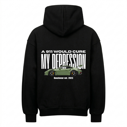 A 911 WOULD CURE MY DEPRESSION Backprint Premium Hoodie