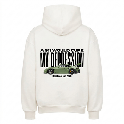 A 911 WOULD CURE MY DEPRESSION Backprint Premium Hoodie