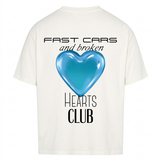 Fast Cars & Broken Hearts Club Blue Version - Backprint Premium T-Shirt