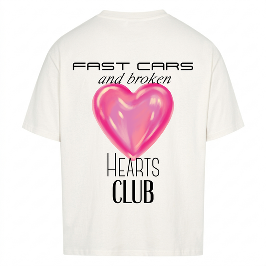 Fast Cars & Broken Hearts Club Pink Version - Backprint Premium T-Shirt