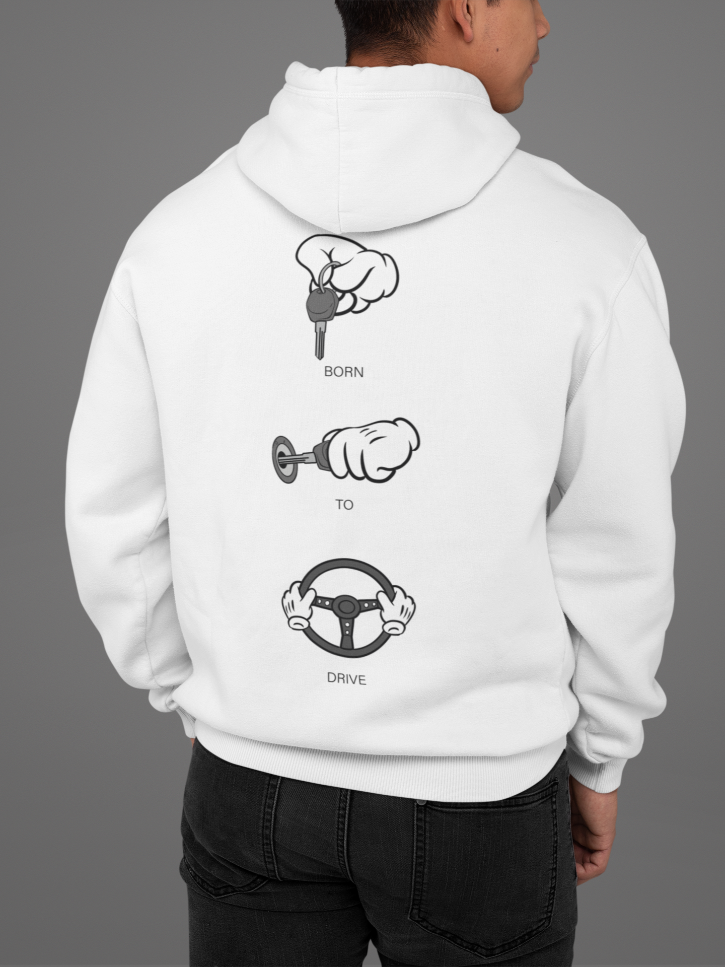 BORN TO DRIVE Backprint Oversized Hoodie