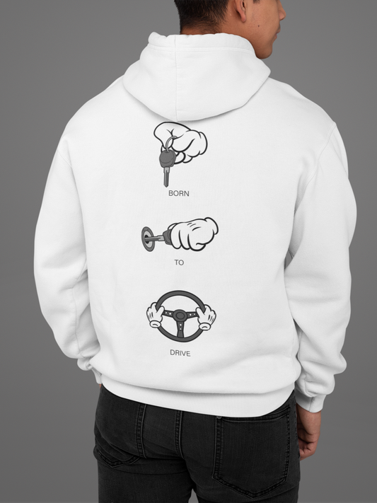 BORN TO DRIVE Backprint Oversized Hoodie